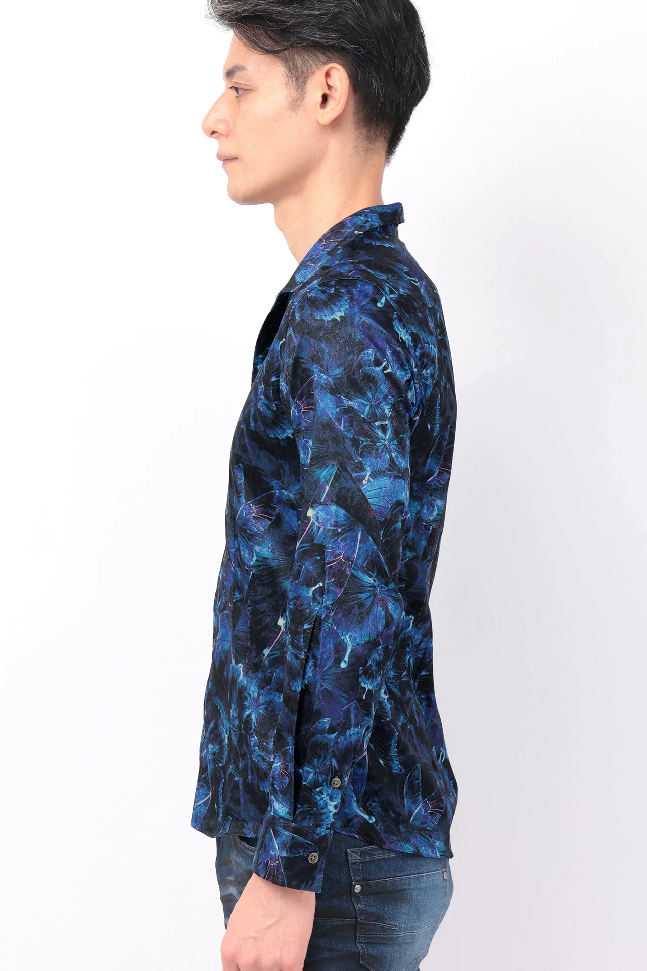 TORNADO MART∴ジュエルバタフライプリントシャツ / TORNADO