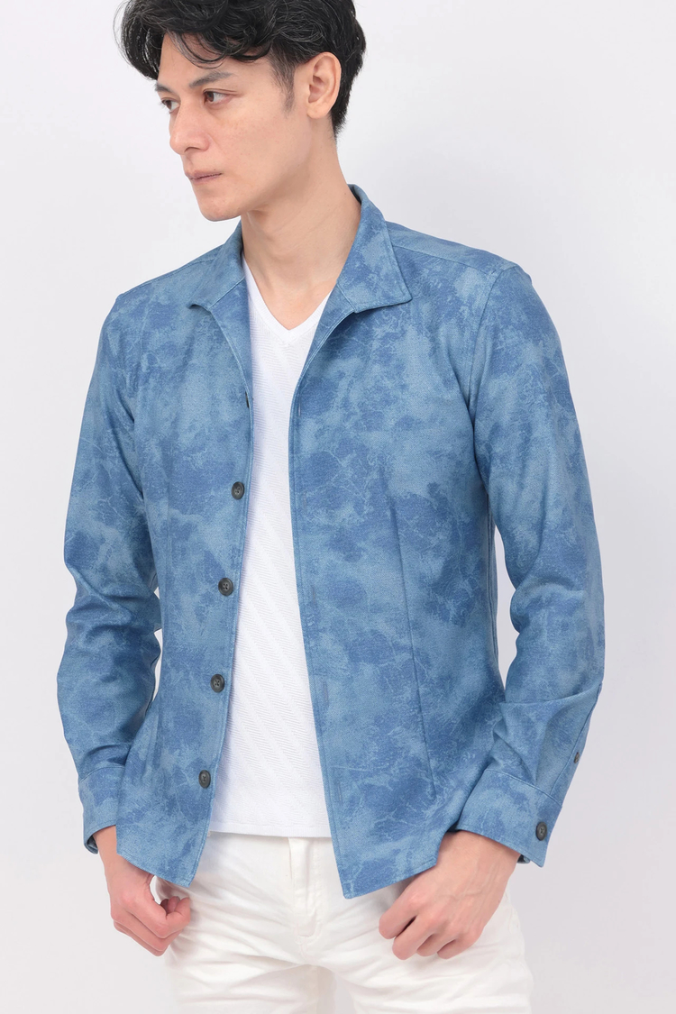 TORNADO MART(トルネードマート) |TORNADO MART∴HTオーシャンウェーブデニムプリントシャツ