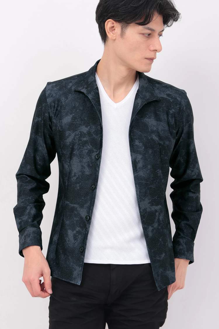 TORNADO MART(トルネードマート) |TORNADO MART∴HTオーシャンウェーブデニムプリントシャツ