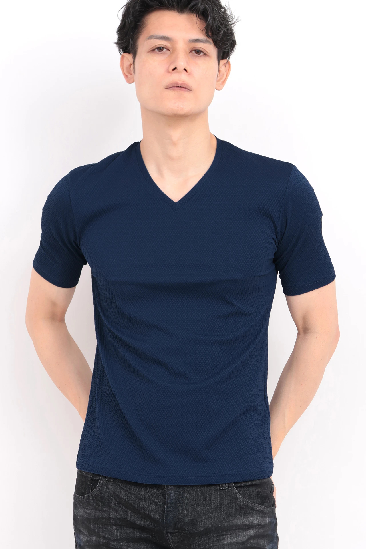 トルネードマート（TORNADO MART）/TORNADO MART∴オーシャンウェーブVネック半袖カットソー TORNADO MART∴オーシャンウェーブVネック半袖カットソー / TORNADO