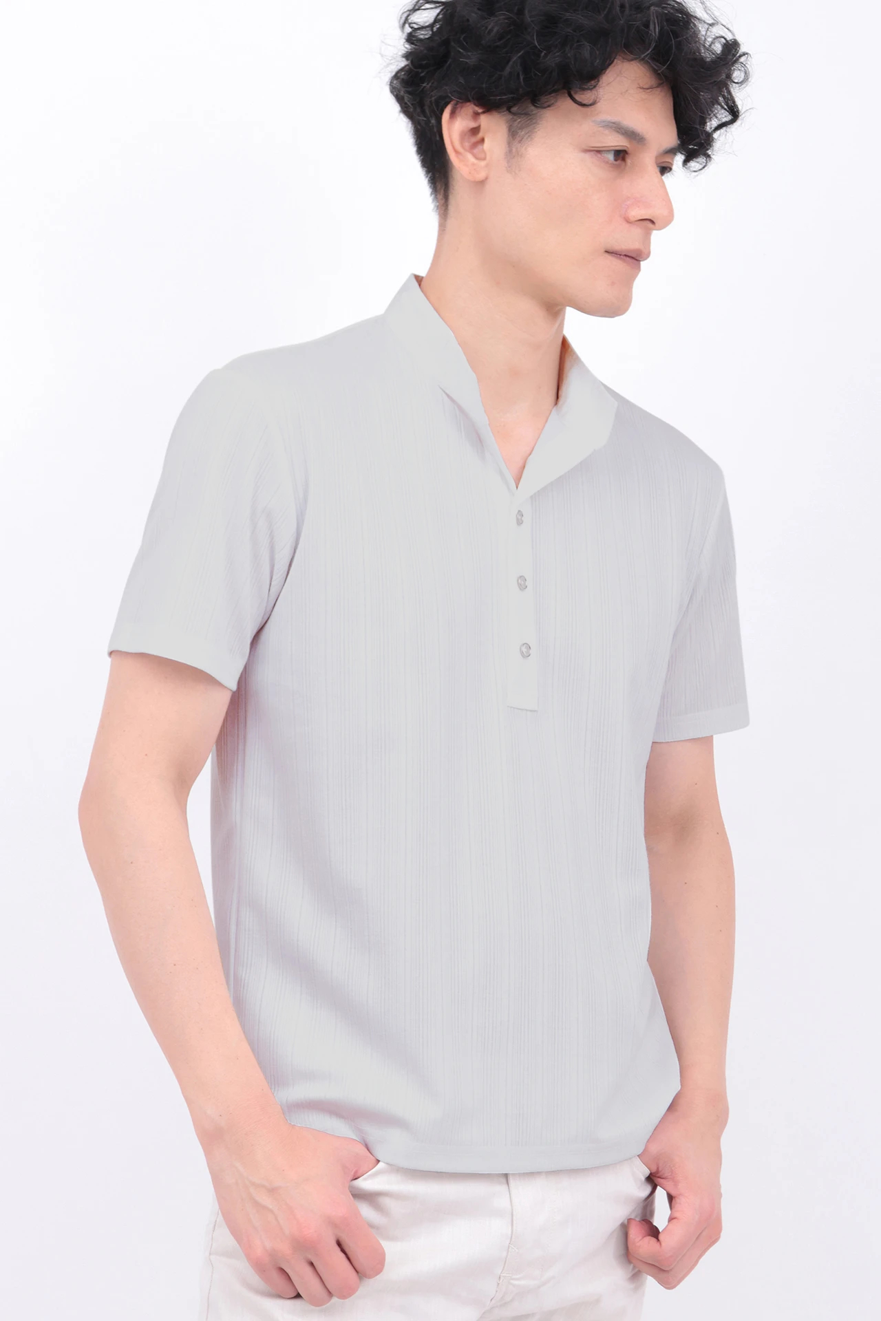 ZERO by TORNADO MART∴ランダム針抜きABSテレコポロシャツ / TORNADO