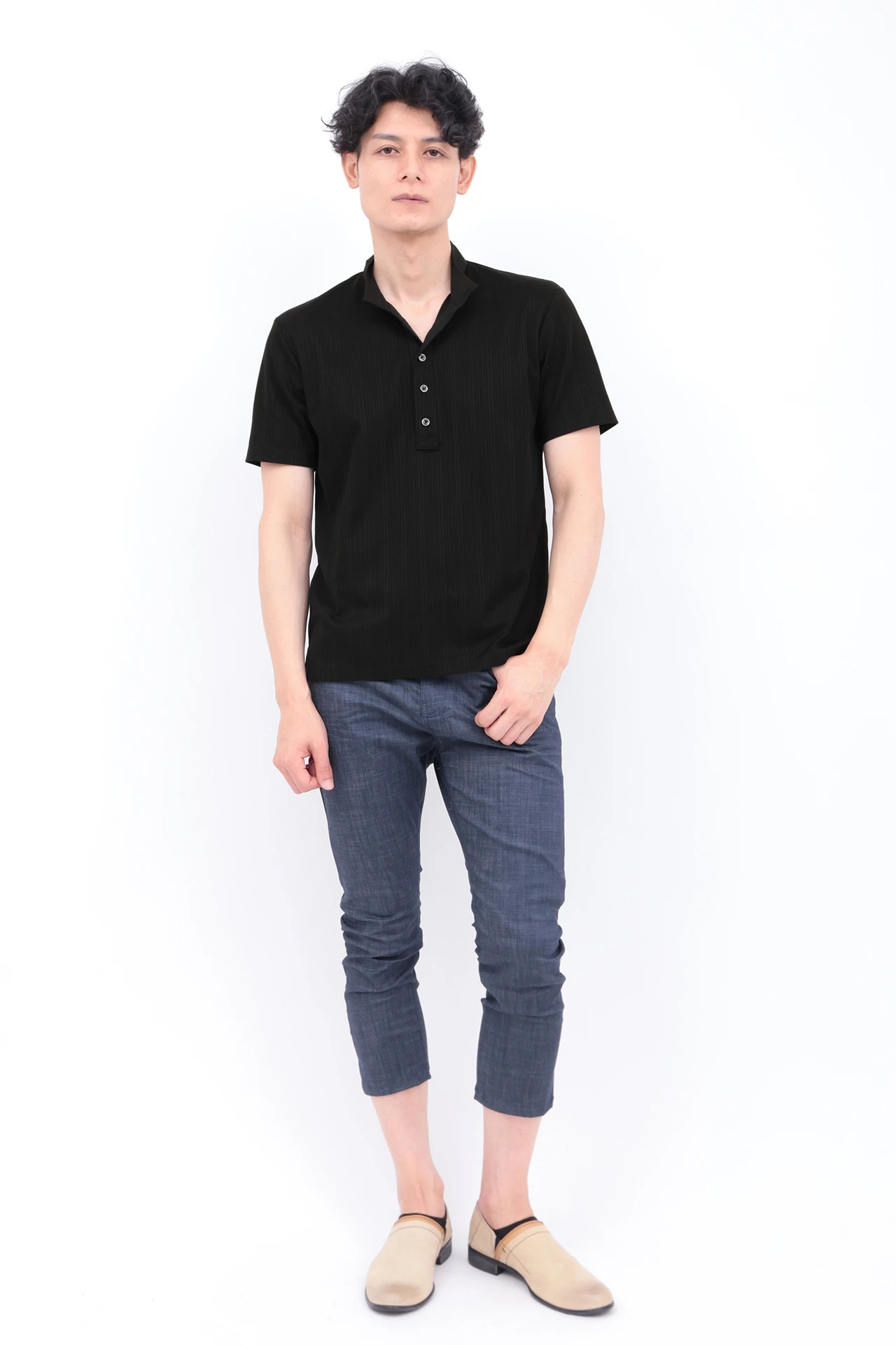 ZERO by TORNADO MART∴ランダム針抜きABSテレコポロシャツ / TORNADO