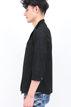 TORNADO MART(トルネードマート) |TORNADO MART∴メッシュHTデニム調プリント7分袖シャツブルゾン