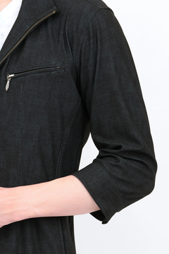 TORNADO MART(トルネードマート) |TORNADO MART∴メッシュHTデニム調プリント7分袖シャツブルゾン