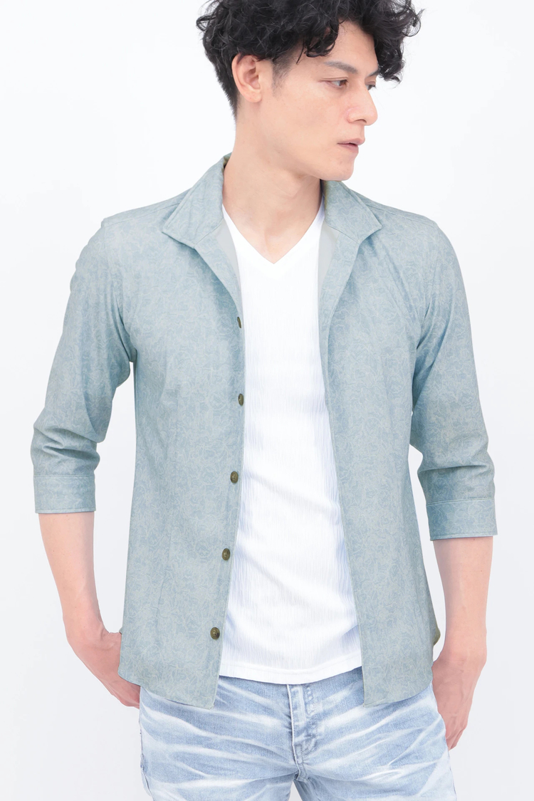 TORNADO MART(トルネードマート) |TORNADO MART∴ハイテンションレースプリント7分袖シャツ