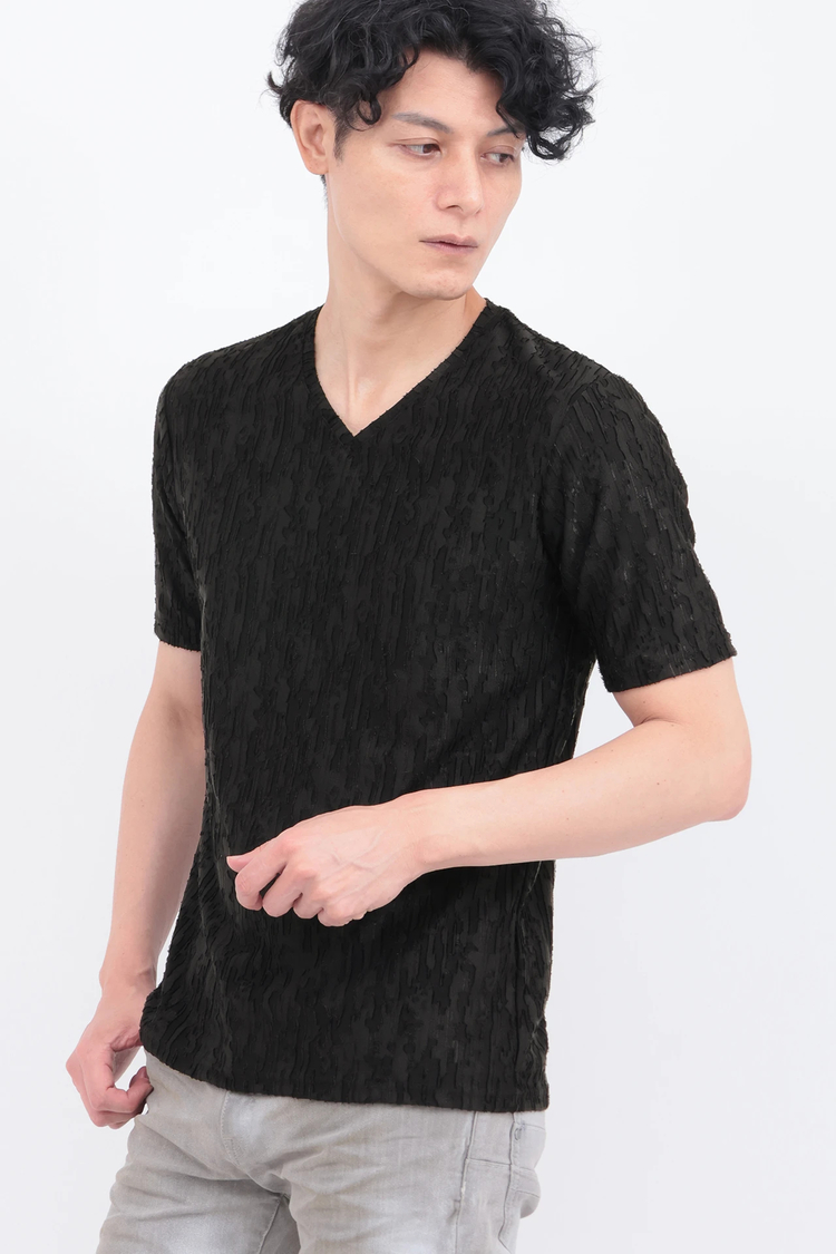 TORNADO MART(トルネードマート) |TORNADO MART∴カットジャカードジャージー半袖カットソー