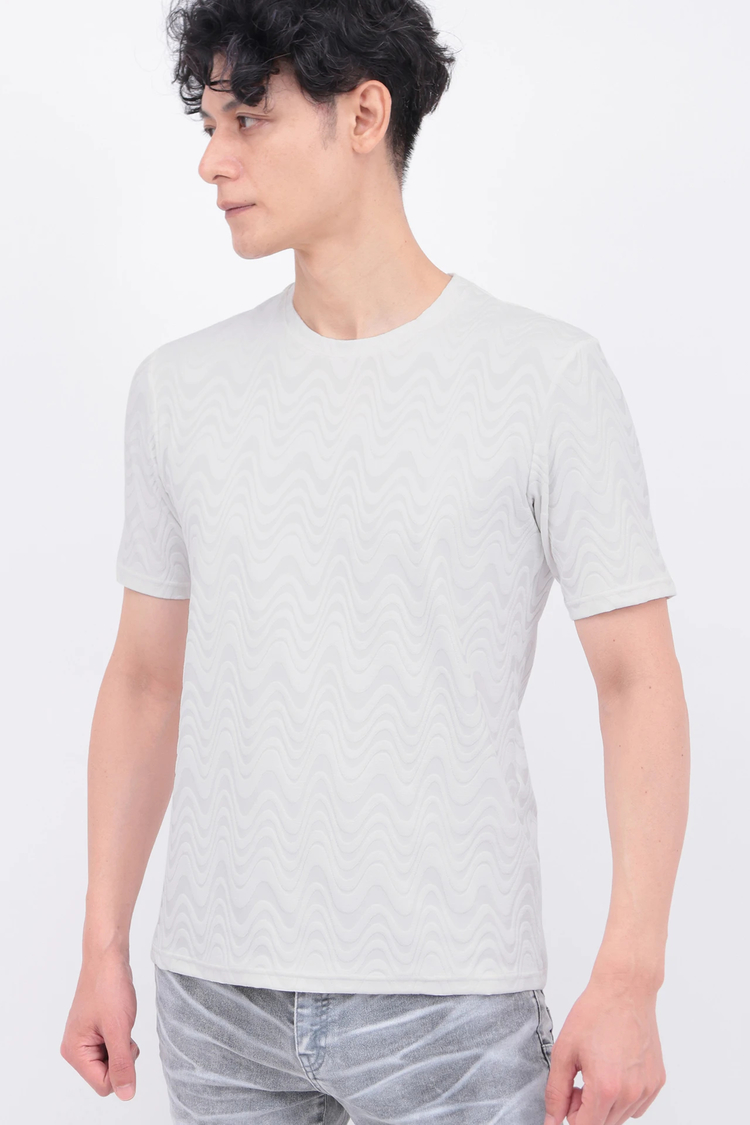 TORNADO MART(トルネードマート) |TORNADO MART∴タイダルジャカードクルーネック半袖カットソー