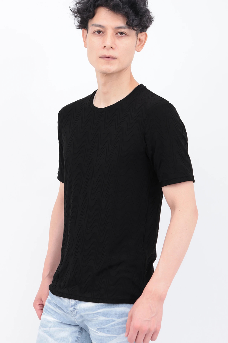 TORNADO MART(トルネードマート) |TORNADO MART∴タイダルジャカードクルーネック半袖カットソー