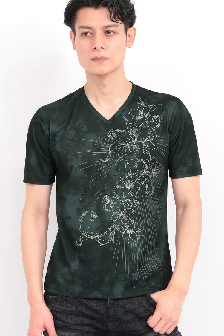 TORNADO MART(トルネードマート) |TORNADO MART∴ムラ転写リリー刺繍風プリントTシャツ