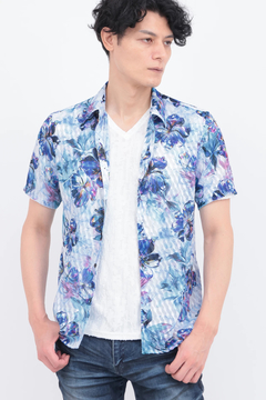 TORNADO MART(トルネードマート) |TORNADO MART∴メタルハイビスカスプリント半袖シャツ