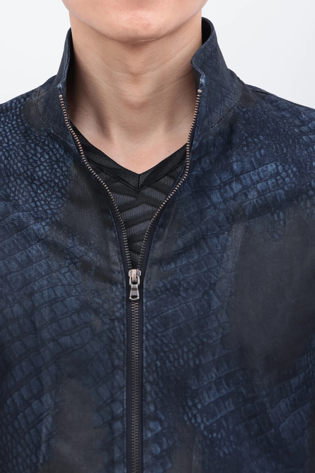 TORNADO MART∴クロコダイルコーティングブルゾン