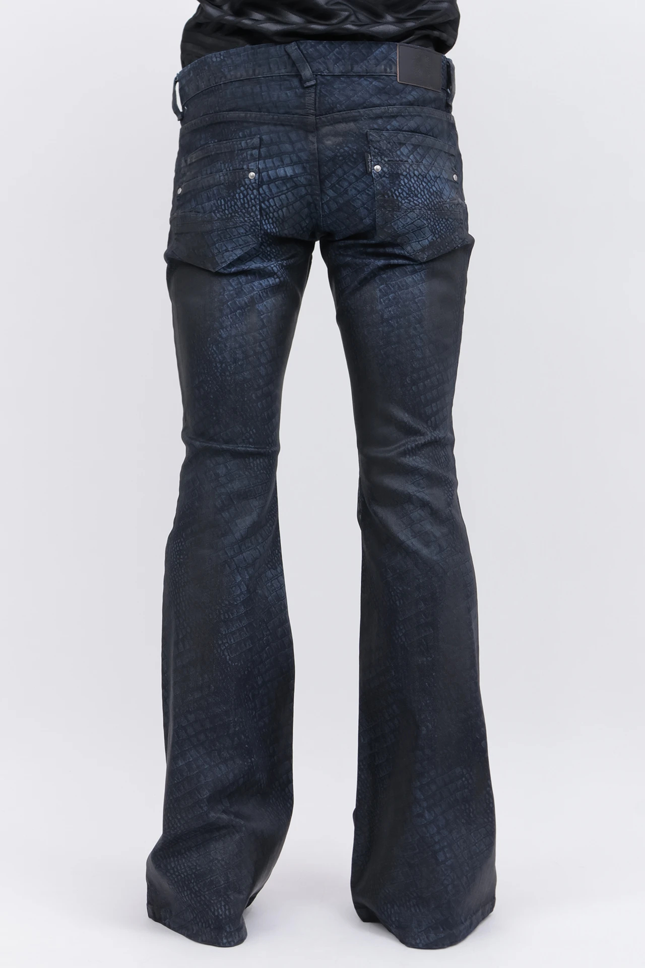 TORNADO MART∴クロコダイルコーティングベルボトム