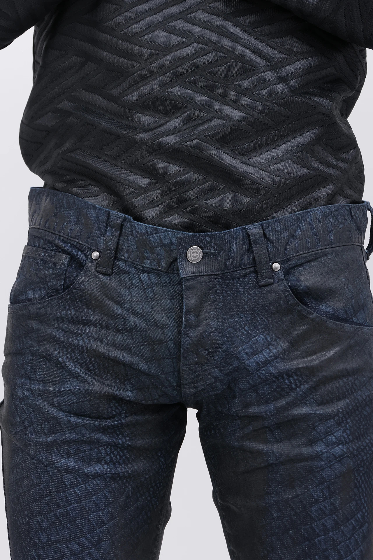 TORNADO MART∴クロコダイルコーティングベルボトム