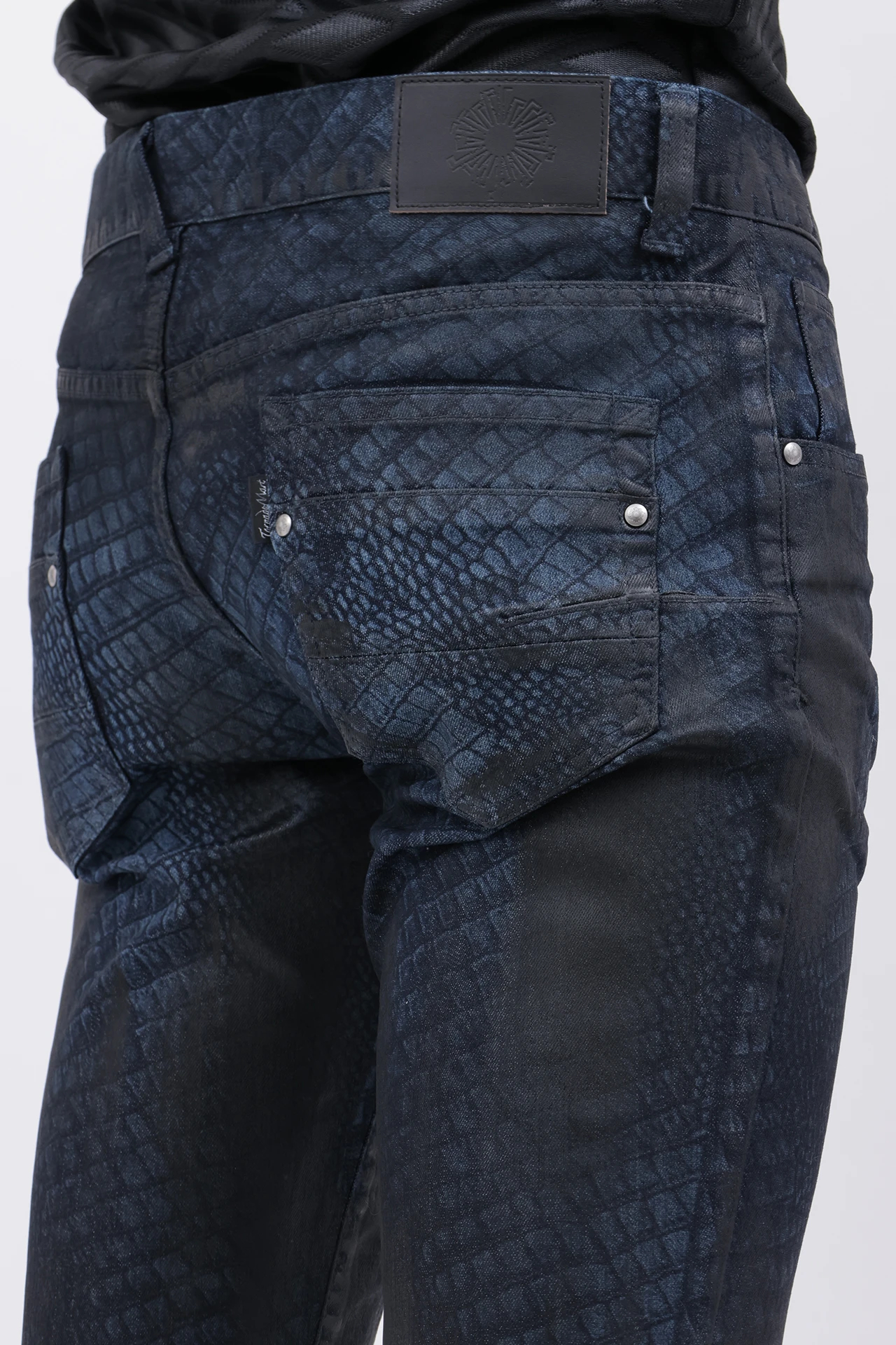 TORNADO MART∴クロコダイルコーティングベルボトム