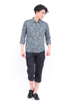 TORNADO MART(トルネードマート) |TORNADO MART∴ボタニカルシフォンカットジャカード７分袖シャツ