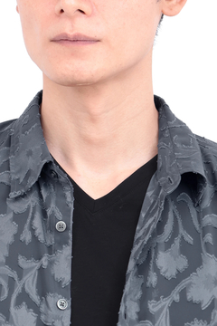 TORNADO MART(トルネードマート) |TORNADO MART∴ボタニカルシフォンカットジャカード７分袖シャツ