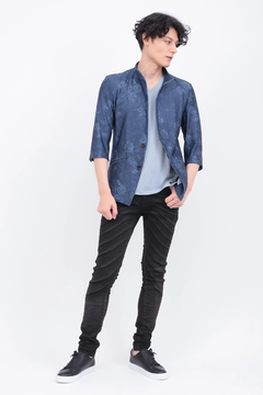 TORNADO MART(トルネードマート) |TORNADO MART∴HTフラワーデニムプリント柄7分袖スタンドジャケット