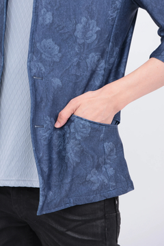 TORNADO MART(トルネードマート) |TORNADO MART∴HTフラワーデニムプリント柄7分袖スタンドジャケット