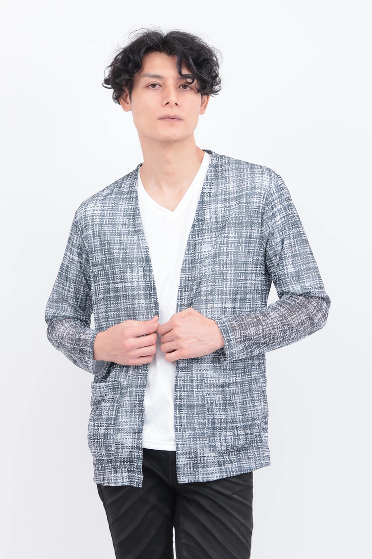 TORNADO MART(トルネードマート) |TORNADO MART∴モザイクチェックノーカラーカーデ