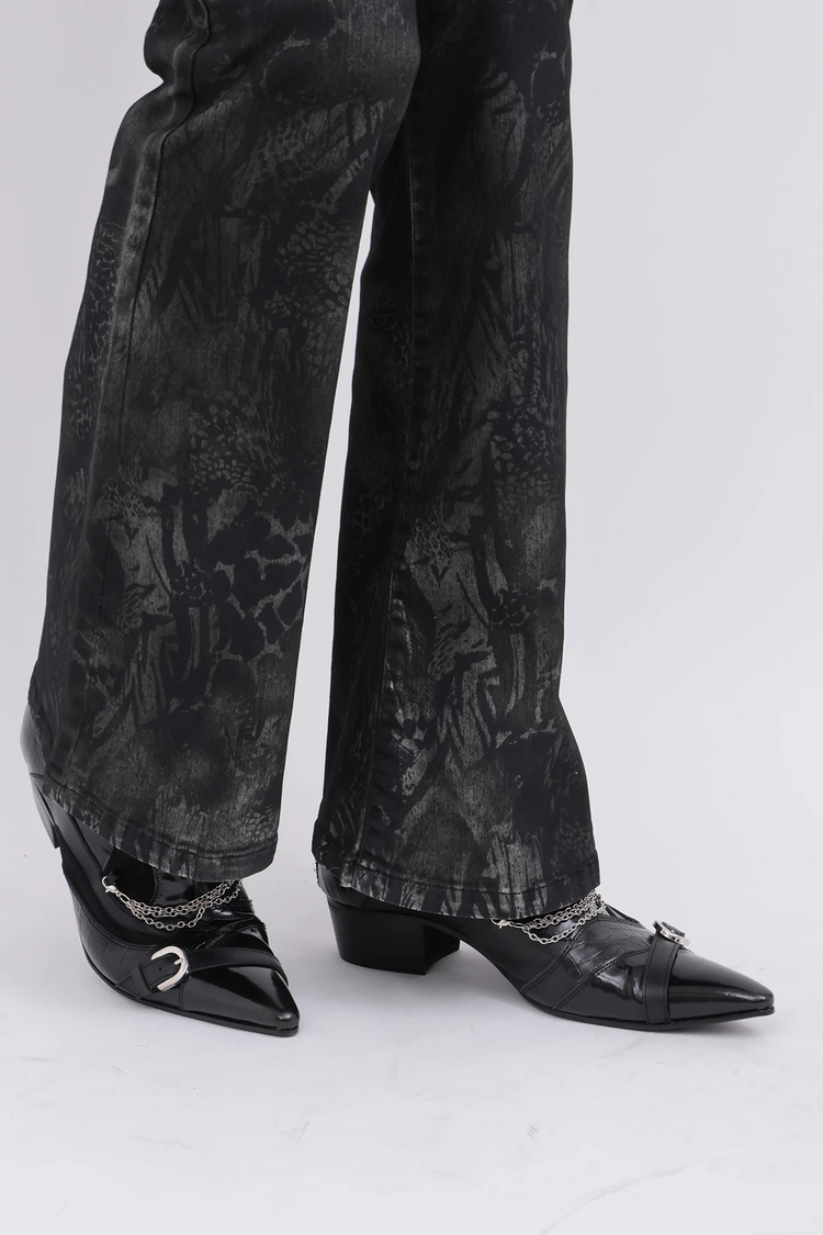 ★【TORNADO MART】★クール！大人気！ トルネードマートのパイソン柄うろこパンツ★Lサイズ TORNADO MART トルネードマート 豪華 裏地パイソン柄 ブラックウール