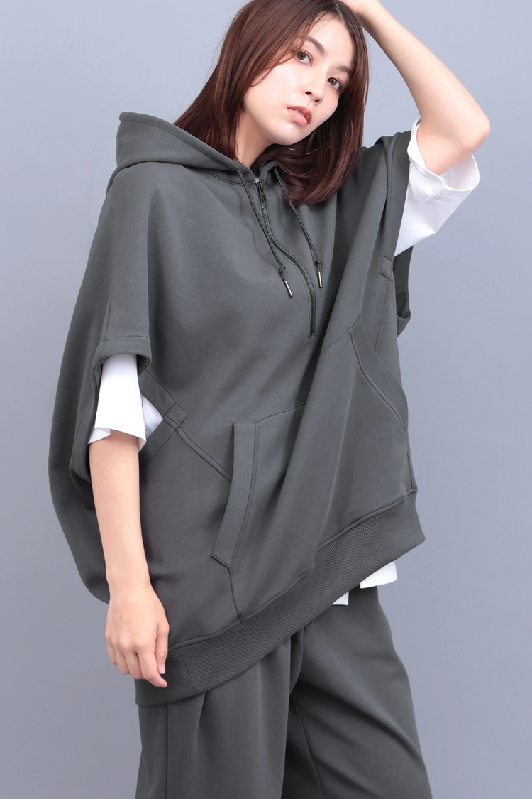 R by TORNADO MART∴変形ドルマンハーフZIPフィーディー