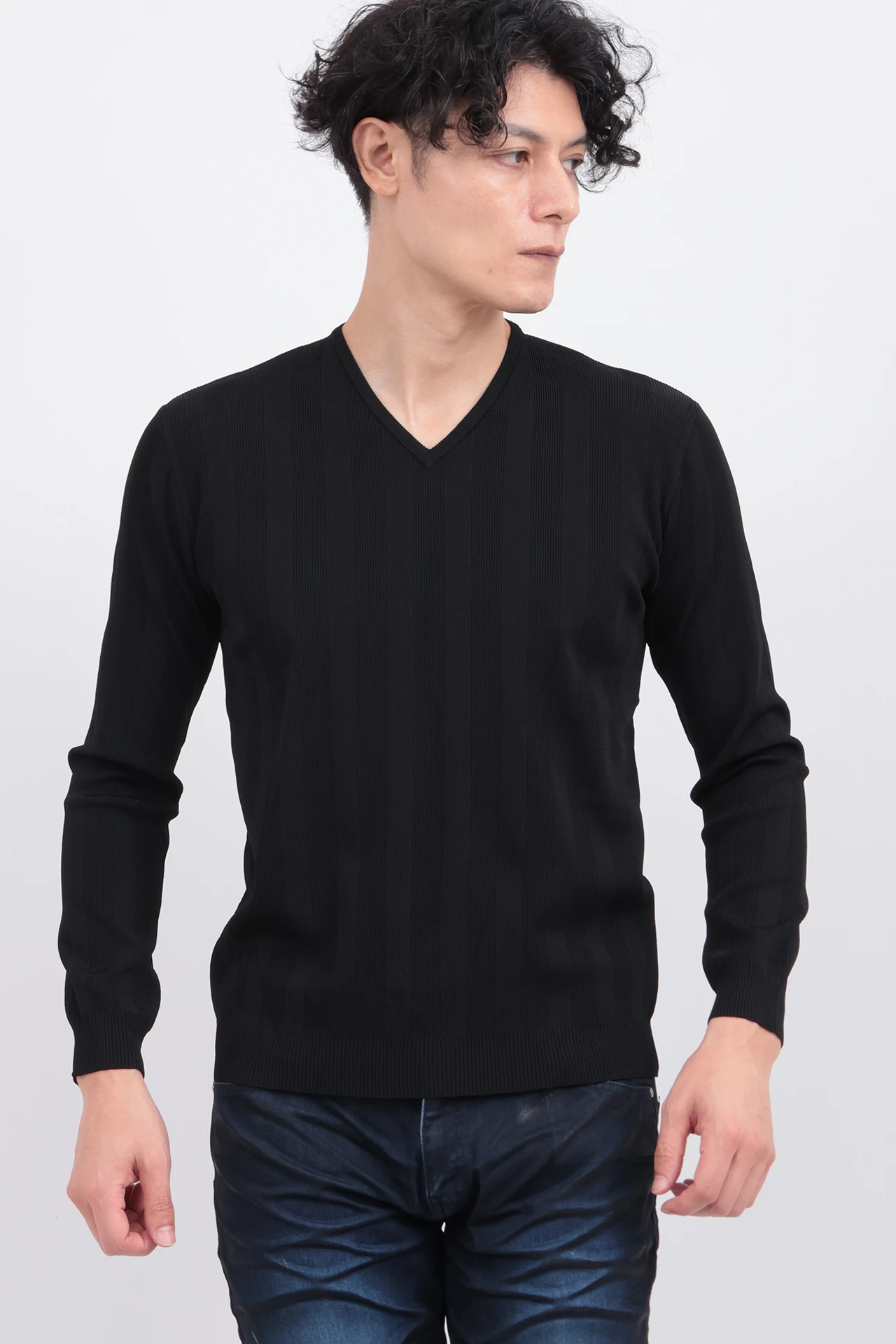 ｽﾄﾗｲﾌﾟﾃﾚｺVﾈｯｸKN / TORNADO MART（トルネードマート）の長袖ニット通販