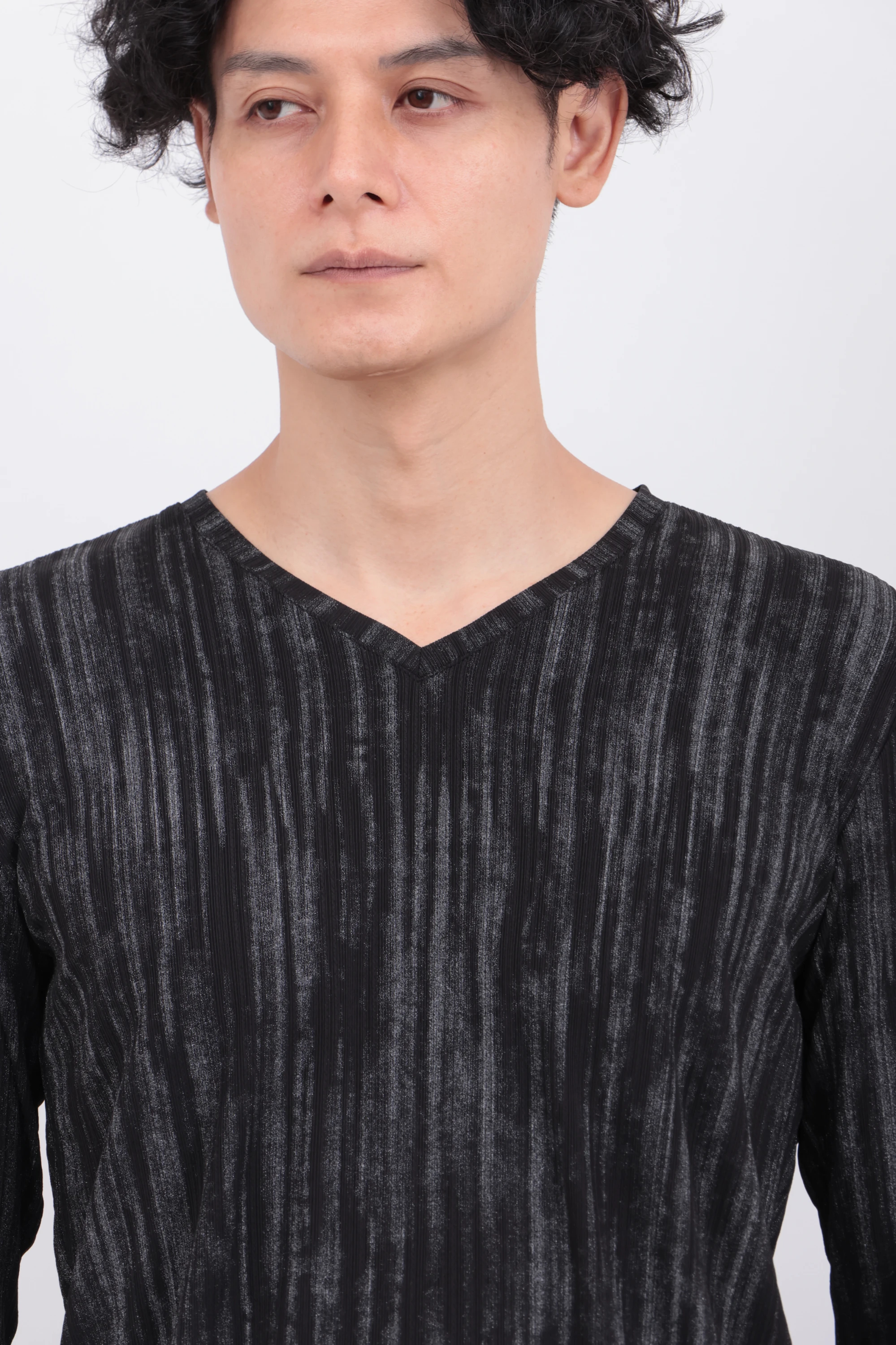 GLEAMストライプテレコVネックカットソー / TORNADO MART（トルネード