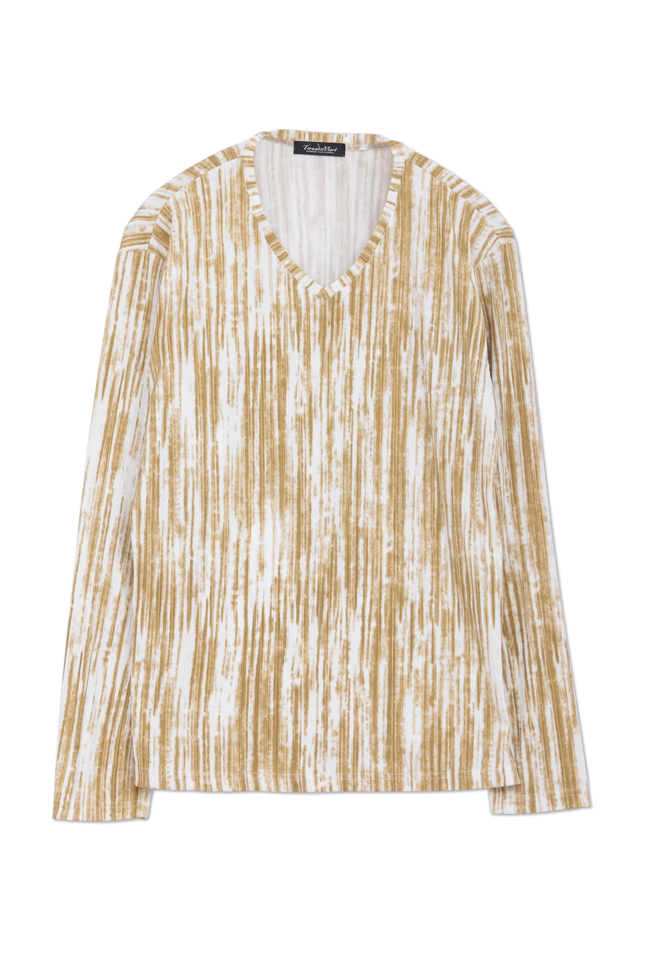 GLEAMストライプテレコVネックカットソー / TORNADO MART（トルネード