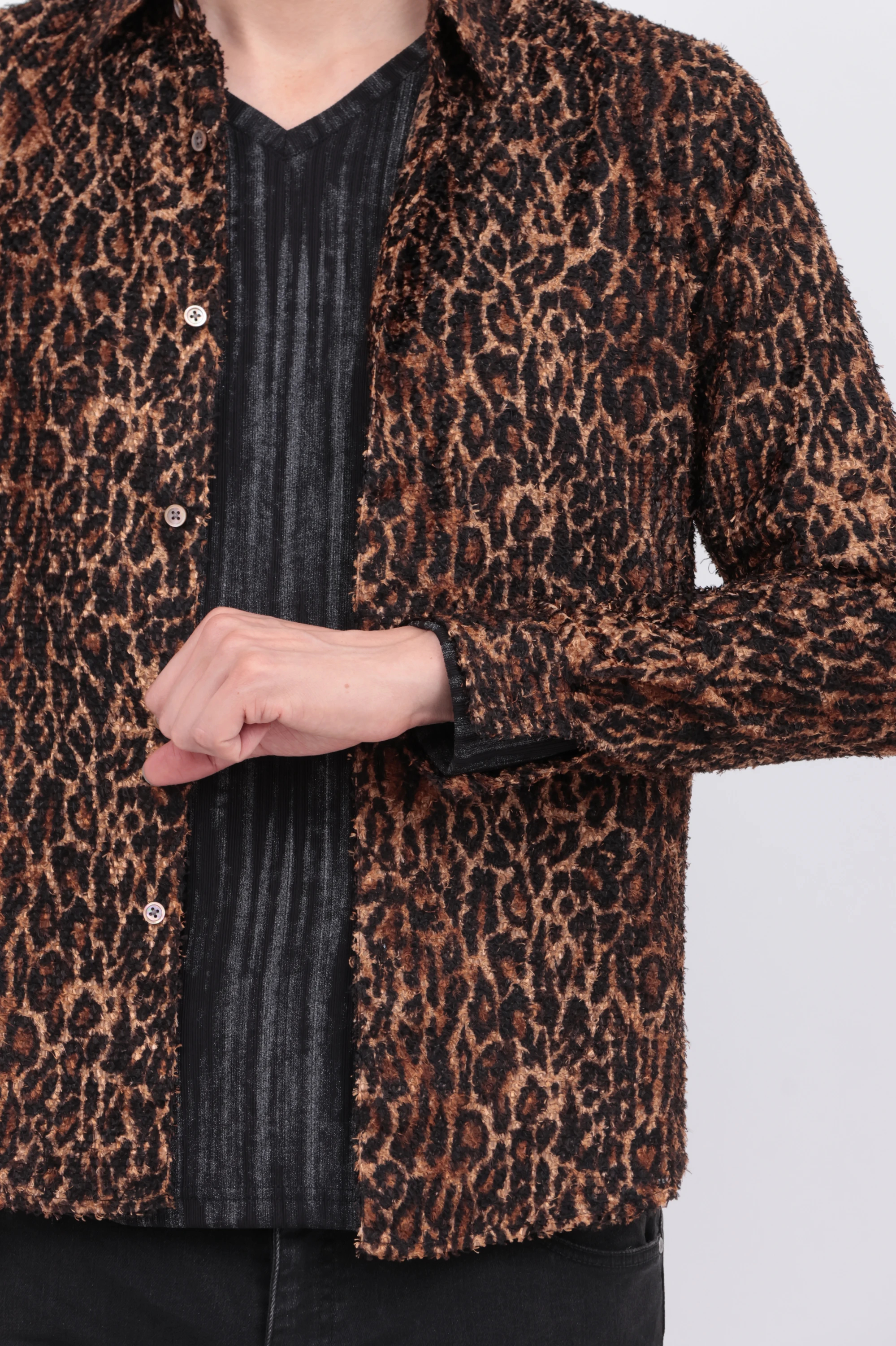 TORNADO MARTトルネードマート 長袖シャツ レオパード柄 TORNADO MART レオパードシャツ トルネードマート M ヒョウ柄