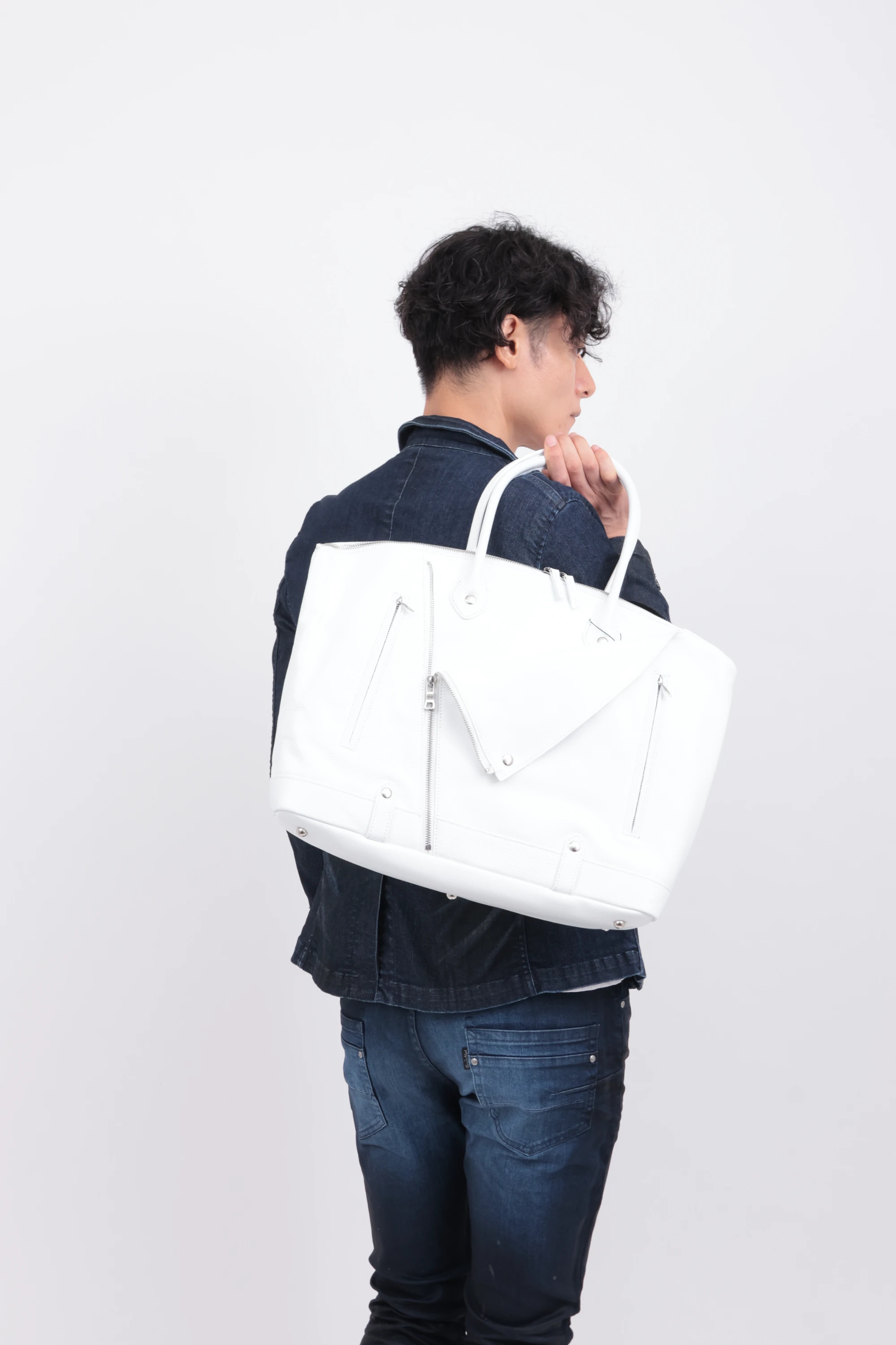 TORNADO MART∴シュリンクレザーライダースボストントートバッグ