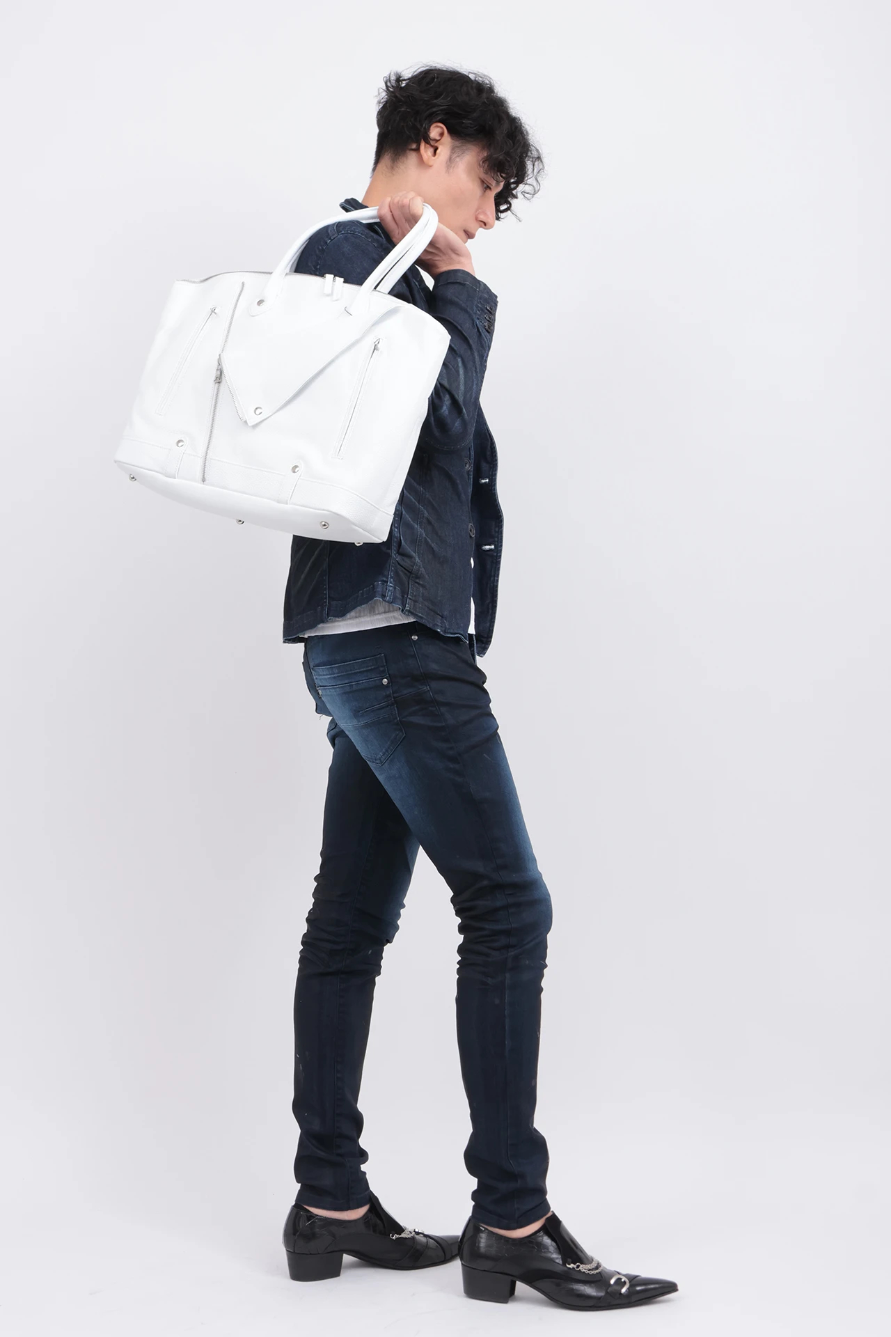 TORNADO MART∴シュリンクレザーライダースボストントートバッグ