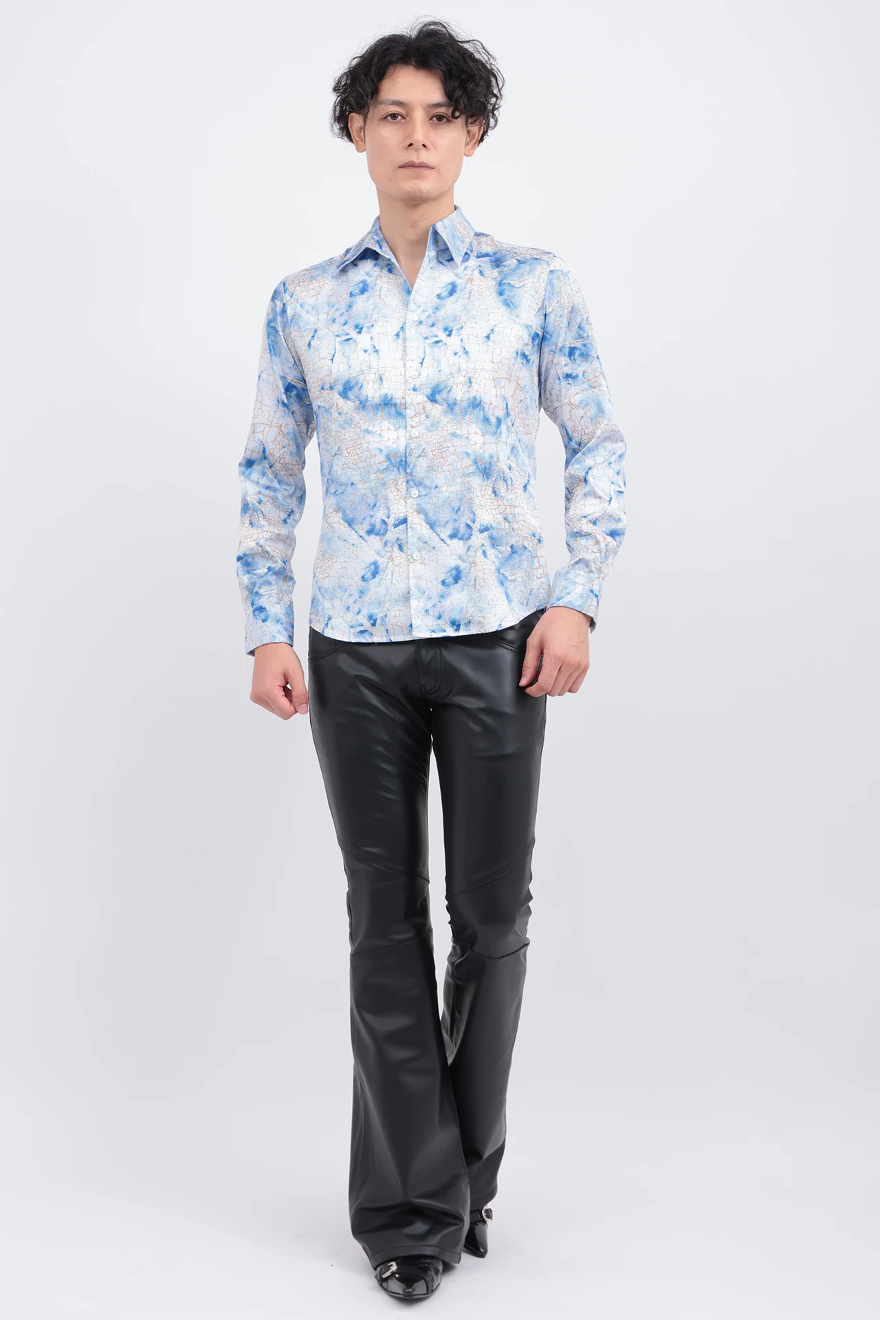 TORNADO MART シャドーボタニカル×クロコmix ストレッチシャツ TORNADO MART シャドーボタニカル×クロコmix ストレッチシャツ