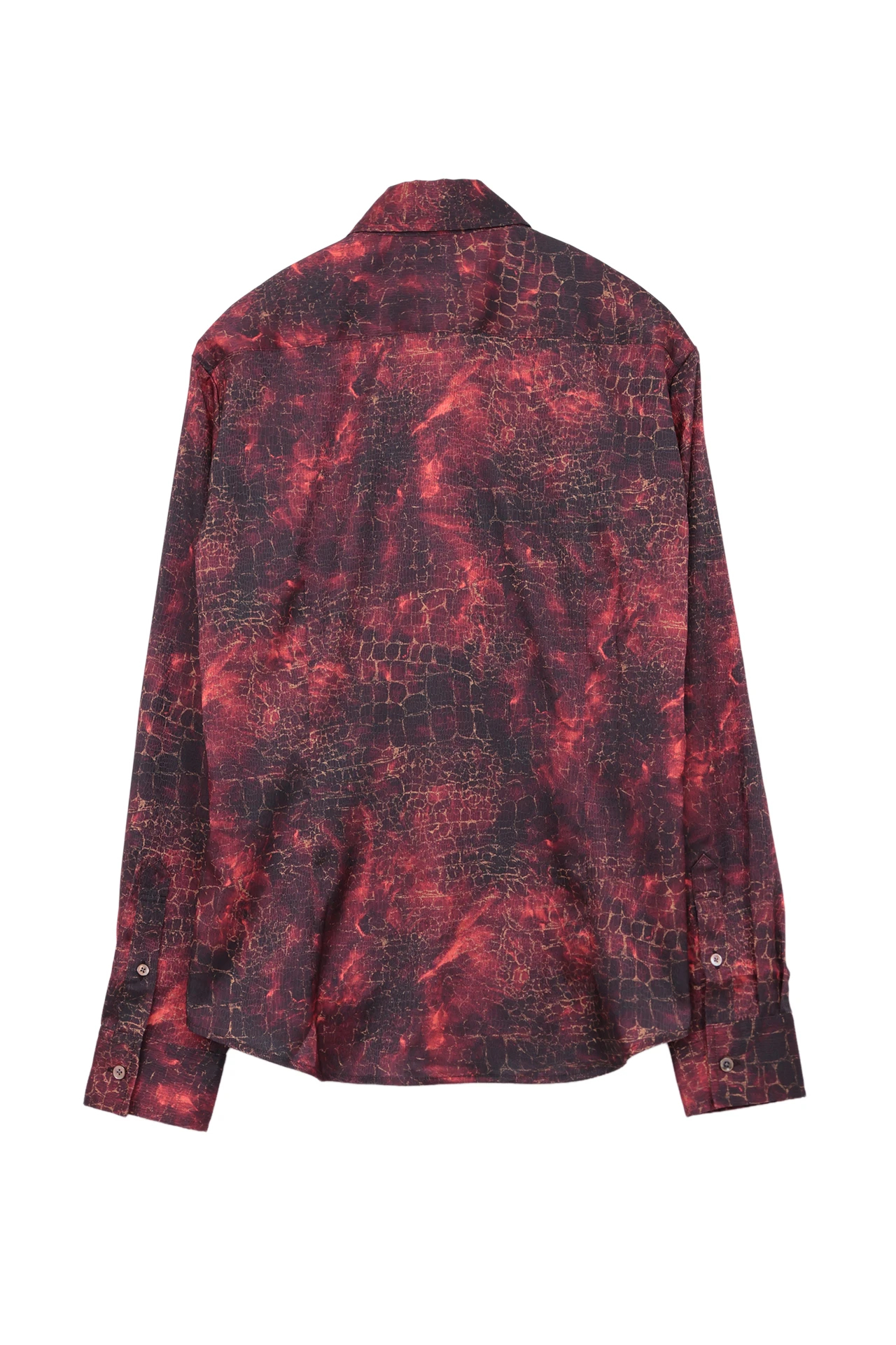 トルネードマート シャツ アニマル レオパード クロコダイル シワ加工 TORNADO MART∴マーブルクロコダイルプリントシャツ / TORNADO MART