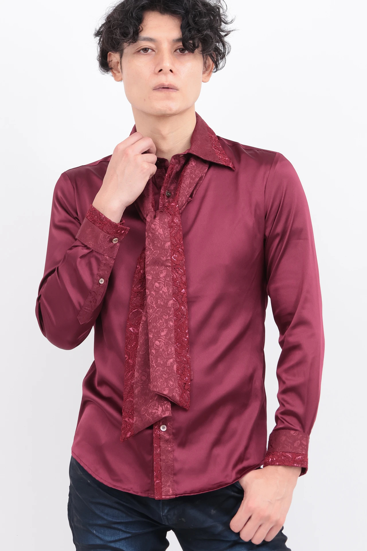 TORNADO MART∴レースアクセント ストール付きシャツ / TORNADO