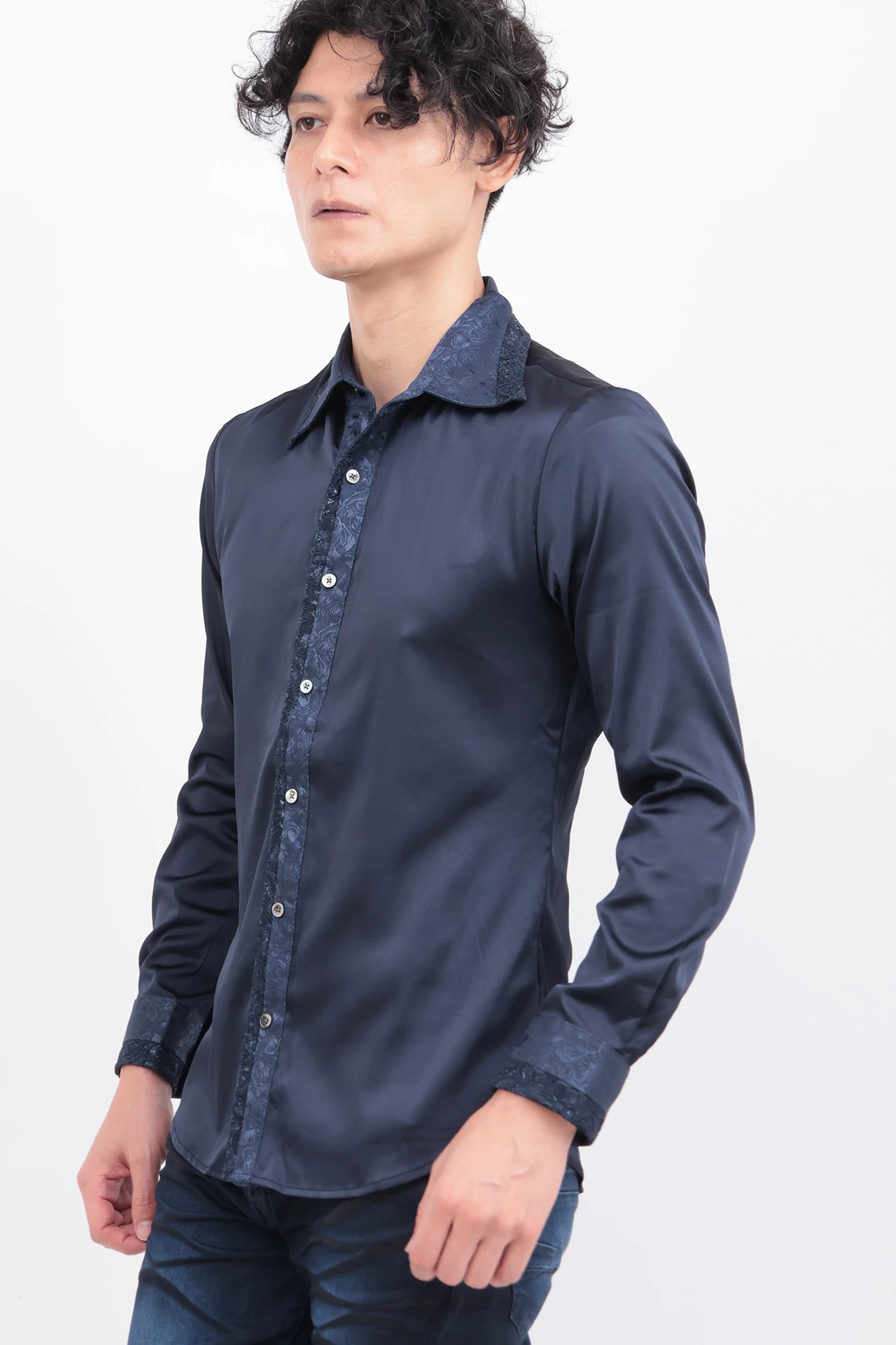 TORNADO MART∴レースアクセント ストール付きシャツ / TORNADO MART