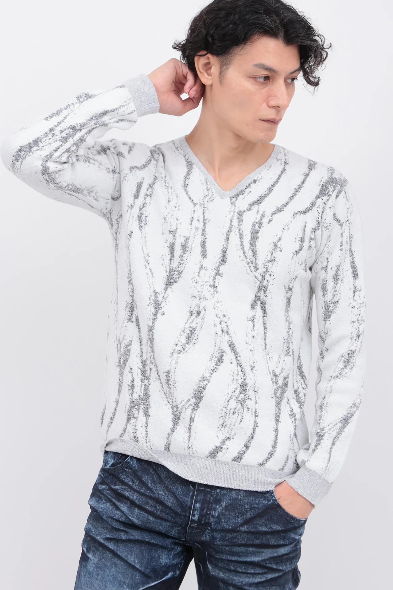 TORNADO MART M 長袖 花柄 ワインレッド シワ加工 未使用タグ付 TORNADO MART】 トルネードマート 花柄 長袖シャツ フラワー総柄