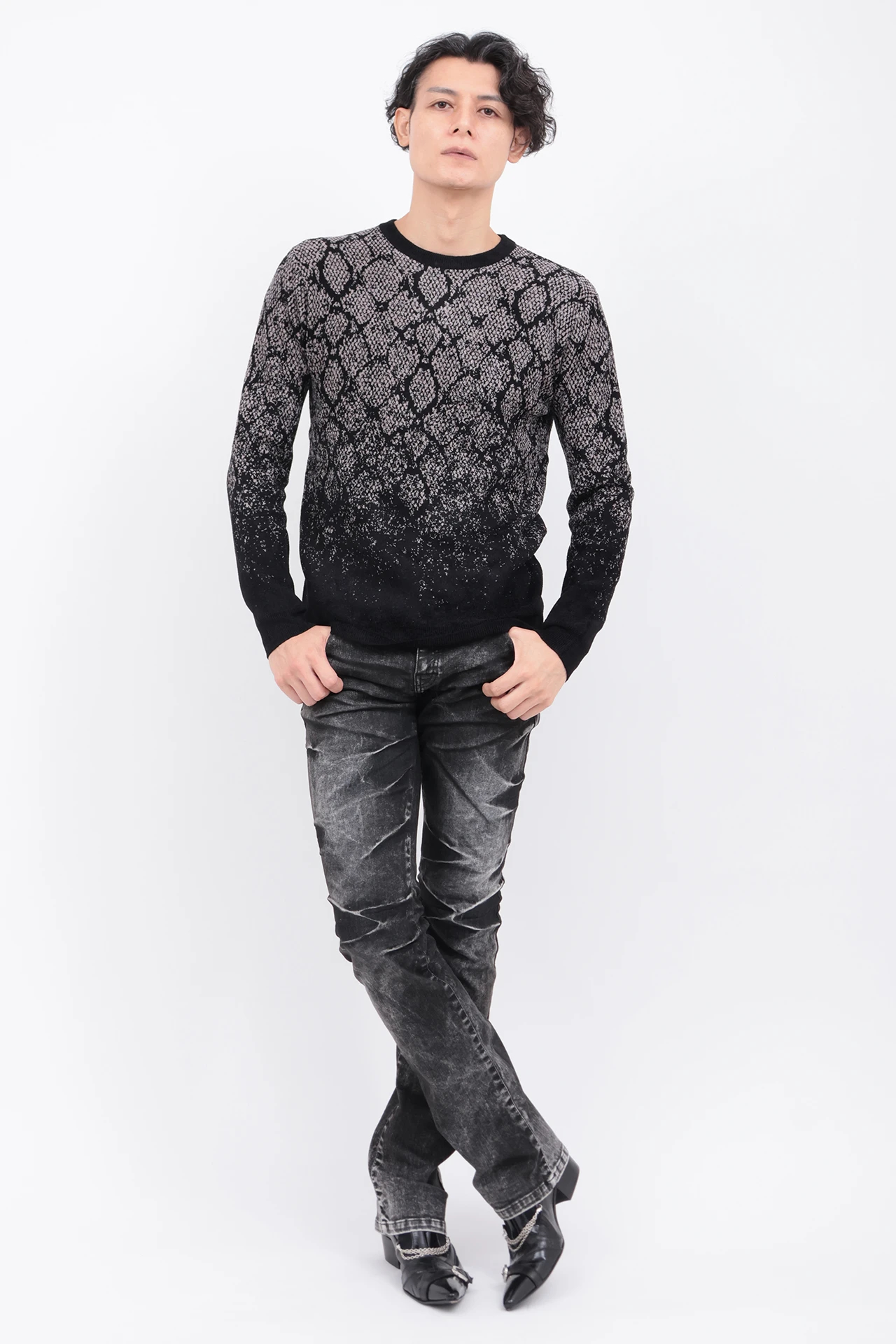 TORNADO MART∴パイソングラデーションモールクルーネック