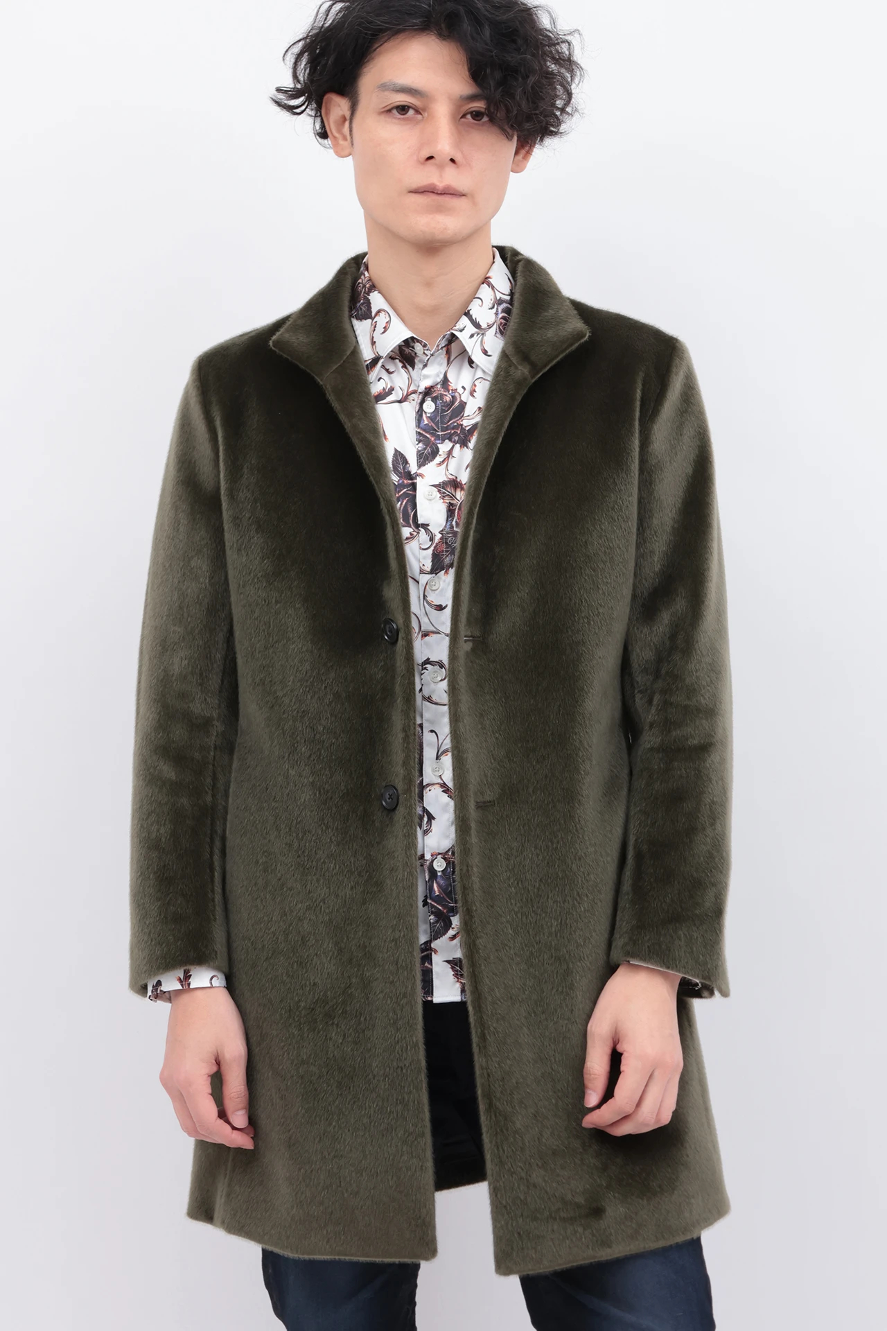 TORNADO MART∴クリスタルシャギースタンドカラーコート / TORNADO