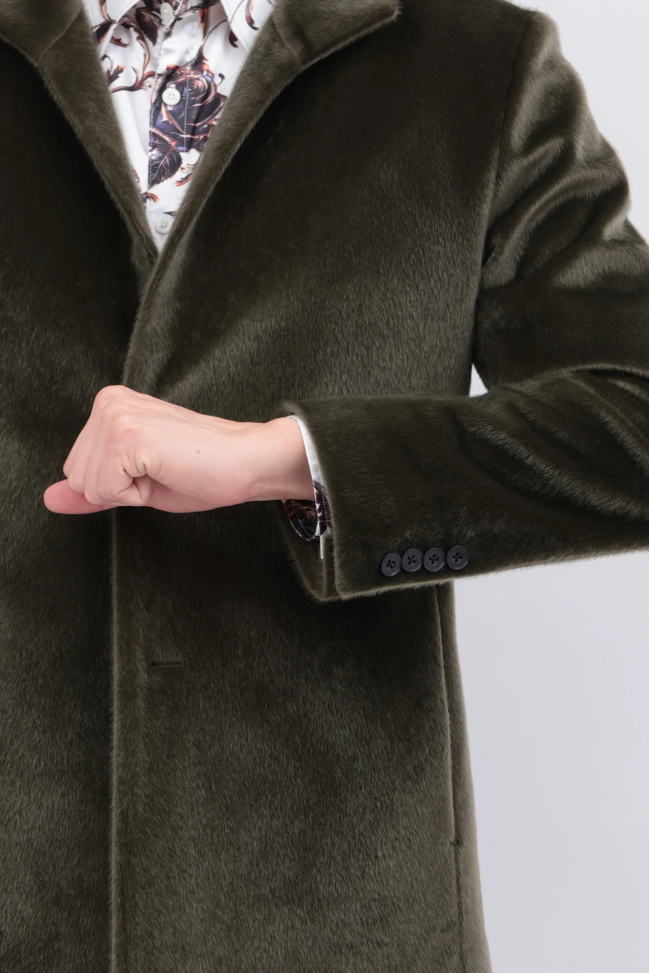 TORNADO MART∴クリスタルシャギースタンドカラーコート / TORNADO