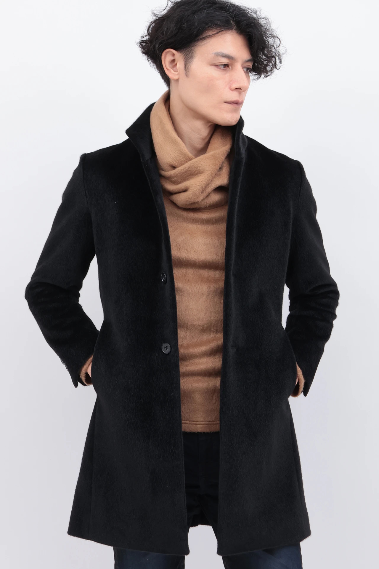 TORNADO MART∴クリスタルシャギースタンドカラーコート / TORNADO