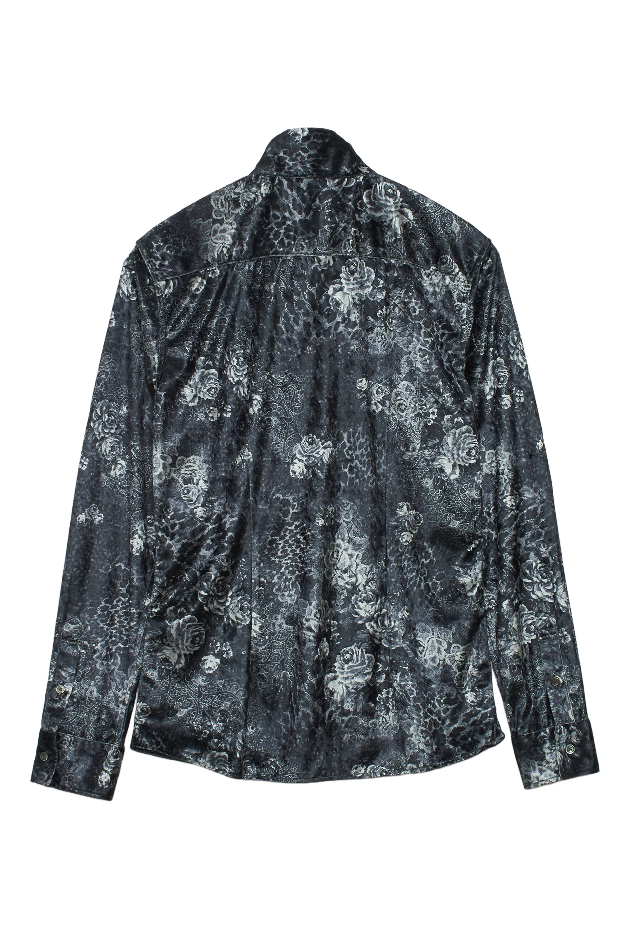 TORNADO MART∴レオパードローズプリントベロアシャツ / TORNADO MART