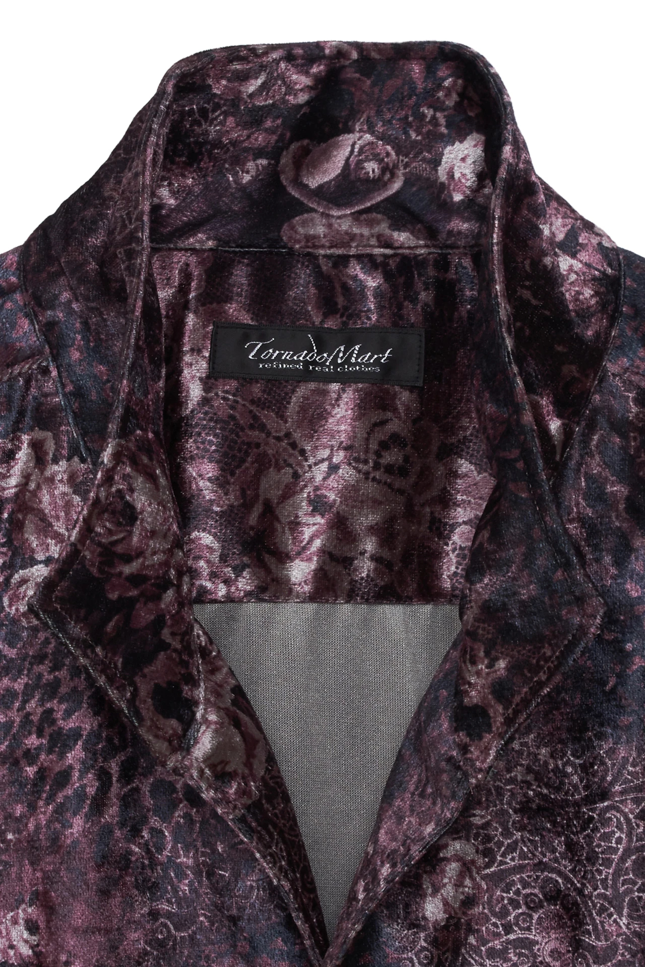 TORNADO MART∴レオパードローズプリントベロアシャツ / TORNADO MART