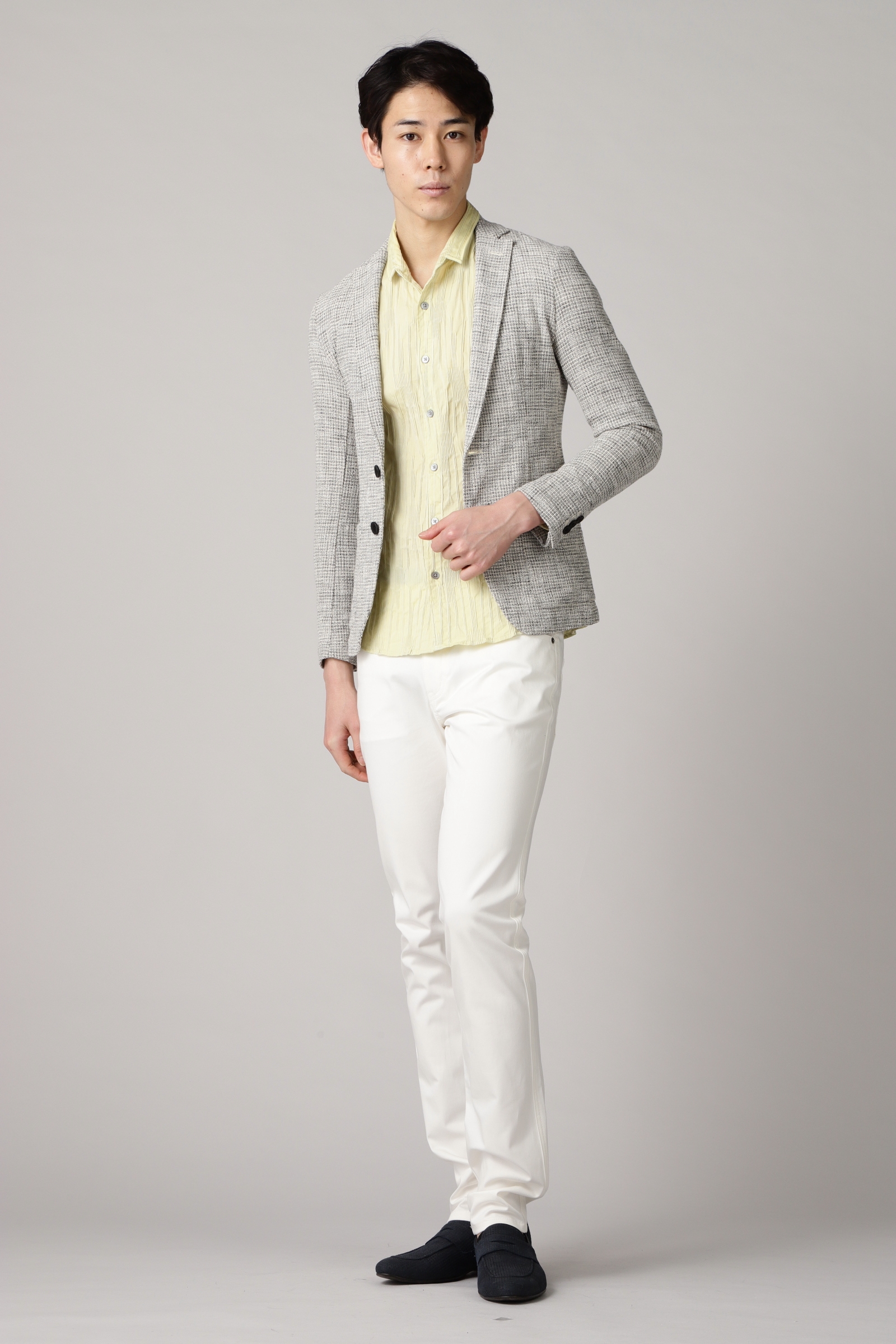 【ベージュ】HIGH STREET∴BONOTTOサマーチェックツィードジャケット HIGH STREET∴BONOTTOサマーチェックツィードジャケット / HIGH STREET