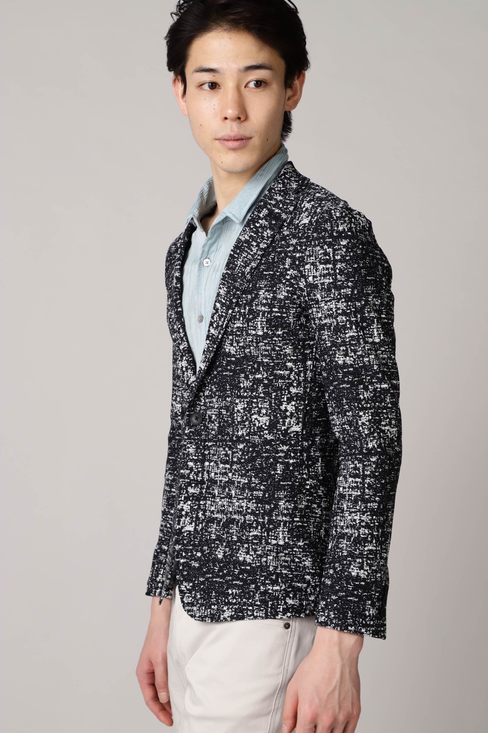 ハイストリート:ハイテンションツイードプリントJK ブラック　M 新品・未使用 HIGH STREET∴ハイテンションツイードプリントJK / HIGH STREET