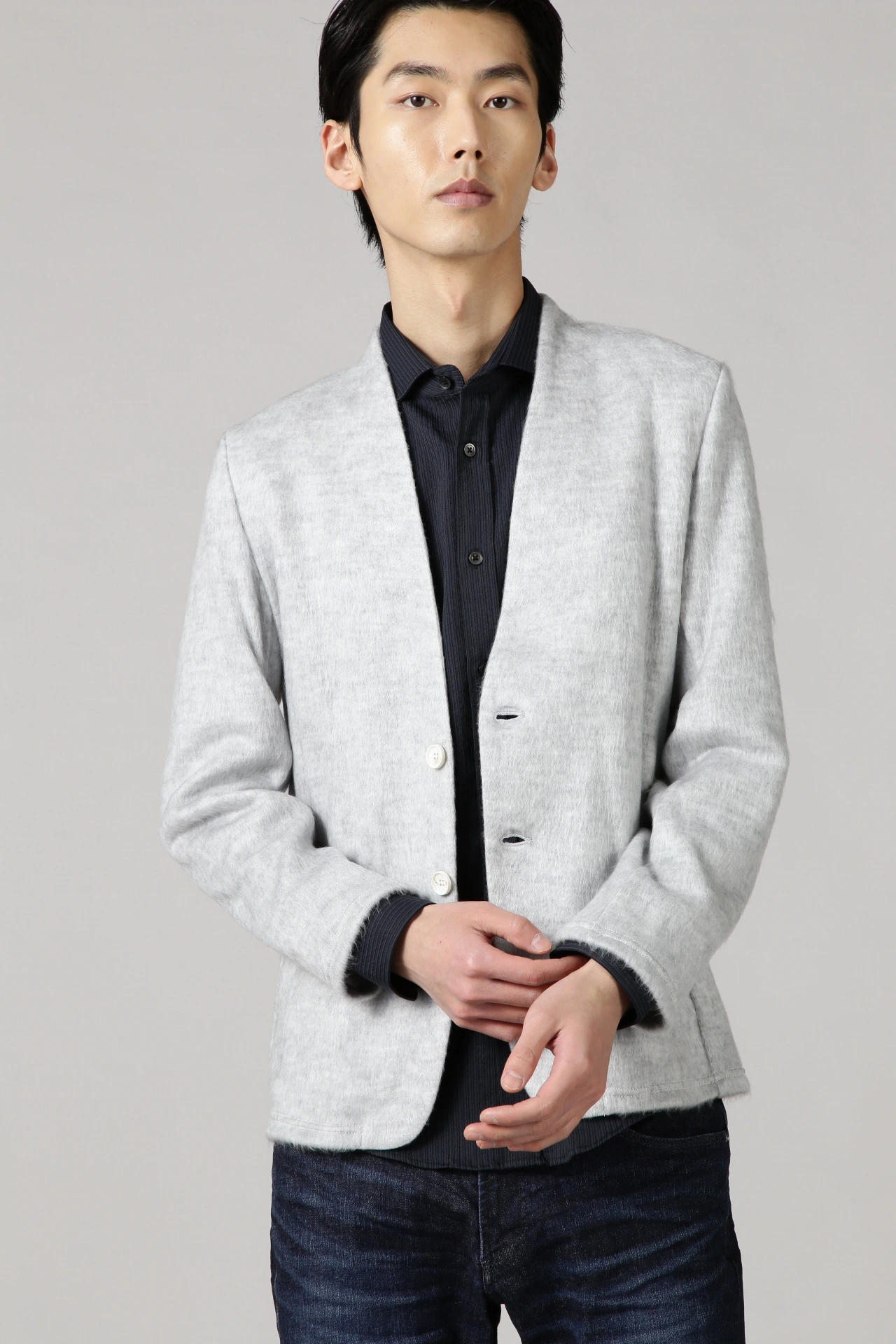 HIGH STREET∴Barufyビーバーノーカラー2Bジャケット / HIGH STREET