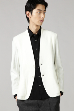 HIGH STREET(ハイストリート) |HIGH STREET∴Barufyビーバーノーカラー2Bジャケット