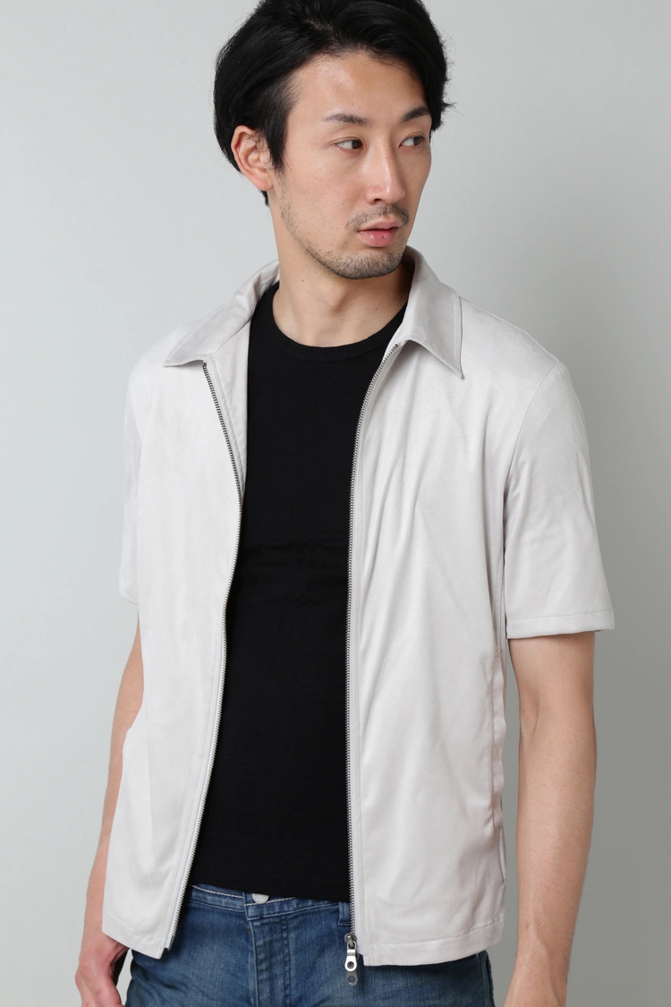 ハイストリート（HIGH STREET）/HIGH STREET∴カットスエード半袖シャツアウター HIGH STREET∴カットスエード半袖シャツアウター / HIGH STREET（ハイ