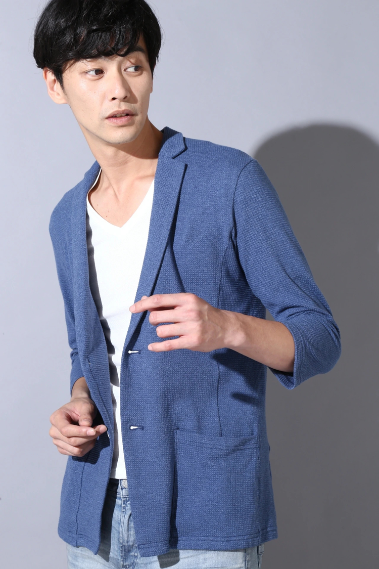 HIGH STREET(ハイストリート) |HIGH STREET∴ワッフル7分袖テーラーカーディガン