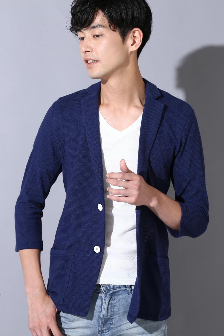 HIGH STREET(ハイストリート) |HIGH STREET∴ワッフル7分袖テーラーカーディガン
