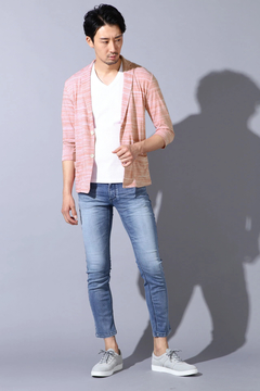 HIGH STREET(ハイストリート) |HIGH STREET∴スラブボーダー天竺7分袖カットJK